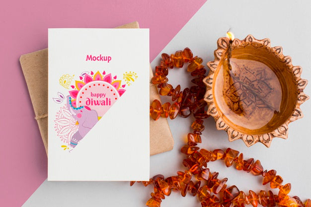 Diwali Festival Holiday Mock-Up Elephant And Jewelry Psd