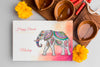 Diwali Festival Holiday Mock-Up Elephant Flat Lay Psd