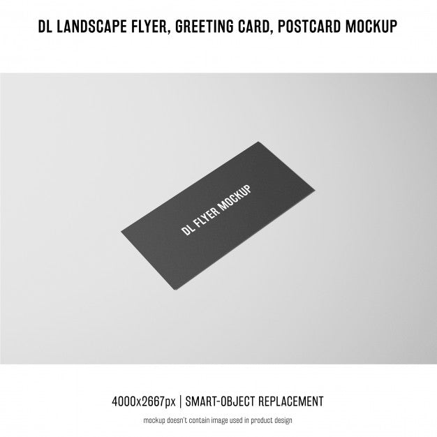 Dl Landscape Flyer, Postcard, Greeting Card Mockup Psd