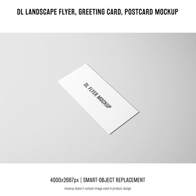Dl Landscape Flyer, Postcard, Greeting Card Mockup Psd
