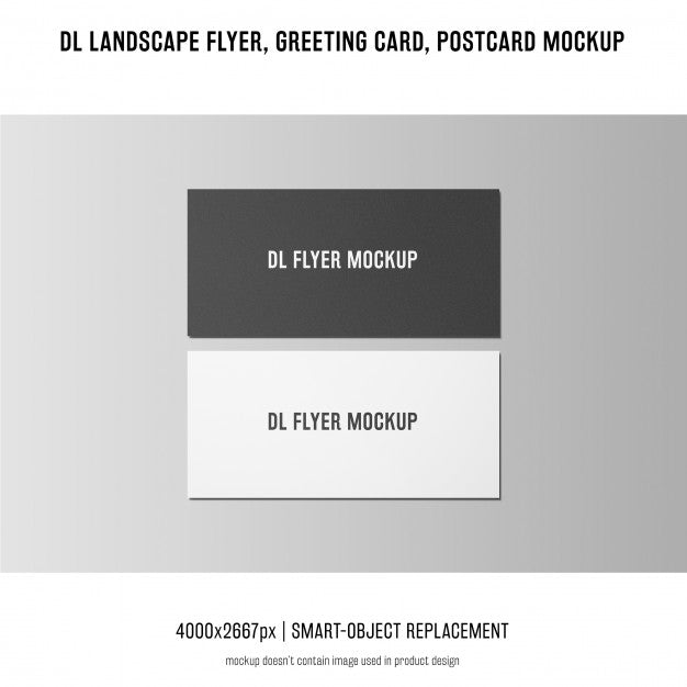 Dl Landscape Flyer, Postcard, Greeting Card Mockup Psd