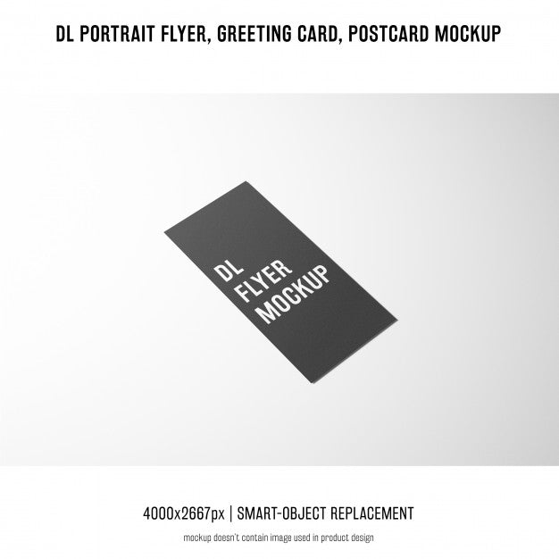 Dl Portrait Flyer, Postcard, Greeting Card Mockup Psd
