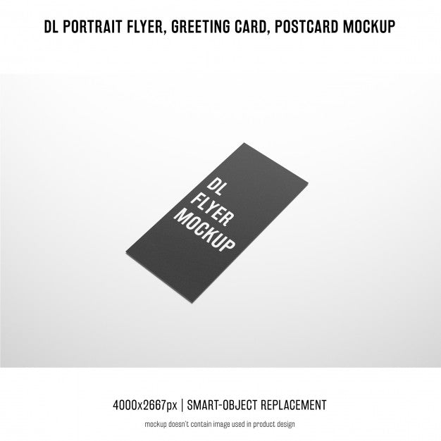 Dl Portrait Flyer, Postcard, Greeting Card Mockup Psd