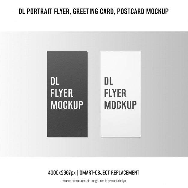 Dl Portrait Flyer, Postcard, Greeting Card Mockup Psd