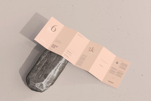 Dl Size Six Fold Brochure Mockup Psd