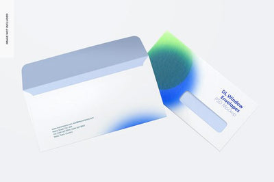 Dl Window Envelopes Mockup Perspective Psd - Mockup Hunt