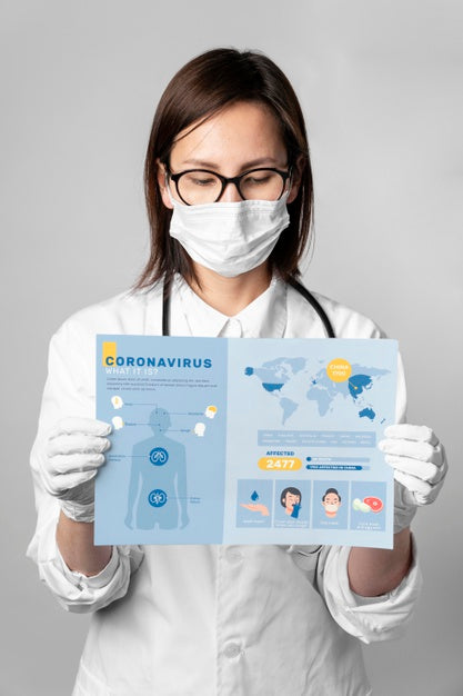 Doctor Holding Coronavirus Mock-Up Psd