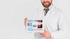 Doctor Holding Tablet Mockup For Labor Day Psd