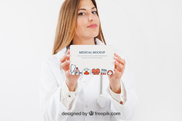 Doctor With Medical Mock Up Psd