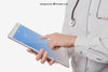 Doctor'S Hands With Tablet'S Mock Up Psd