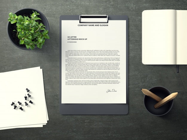 Document On Folder Mock Up Psd