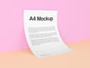 Document On Pink Background Mock Up Psd