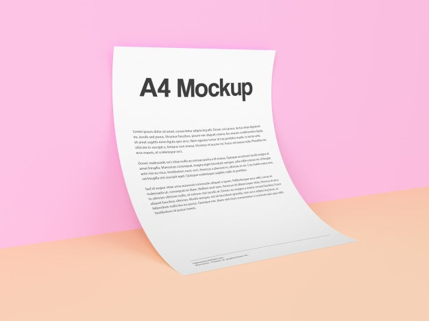 Document On Pink Background Mock Up Psd
