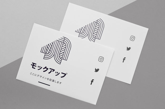 Documents And Envelopes Asian Mock-Up Psd