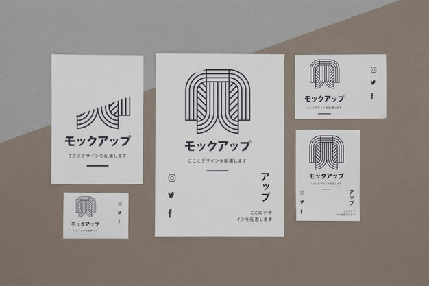 Documents Asian Mock-Up On Brown Background Psd