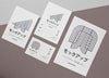 Documents Asian Mock-Up On Brown Background Psd