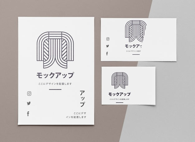 Documents Asian Mock-Up On Brown Background Psd