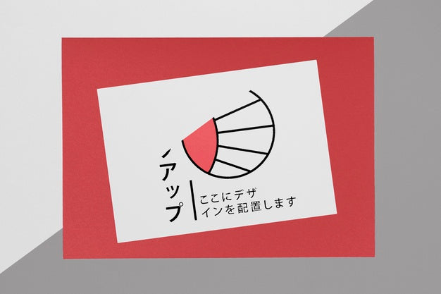 Documents Asian Mock-Up On Red Background Psd