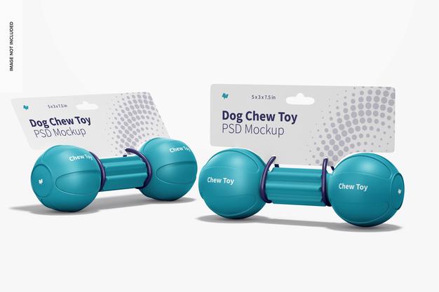 Dog Barbell Chew Toys Packaging Mockup Psd
