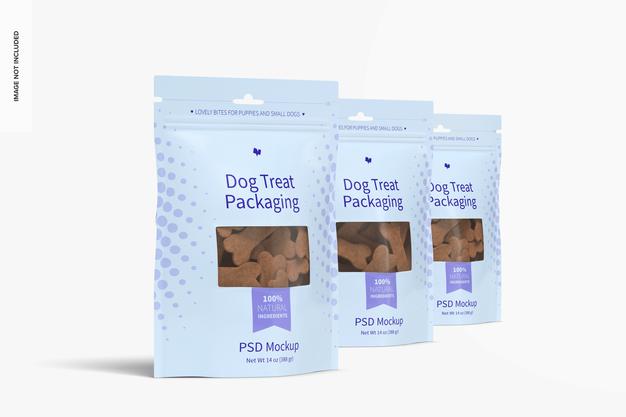 Dog Treat Packaging Set Mockup Psd