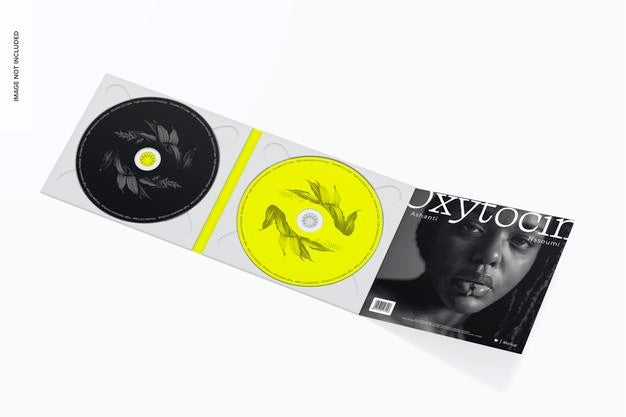 Double Cd Case Mockup, Opened Psd