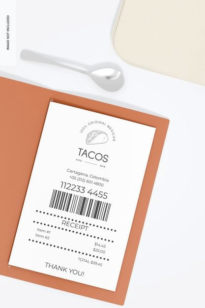 Double Fold Menu Cover Mockup, Close Up Psd