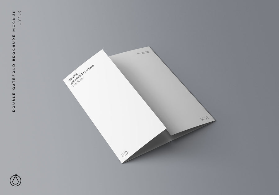 Double Gatefold Brochure Mockup