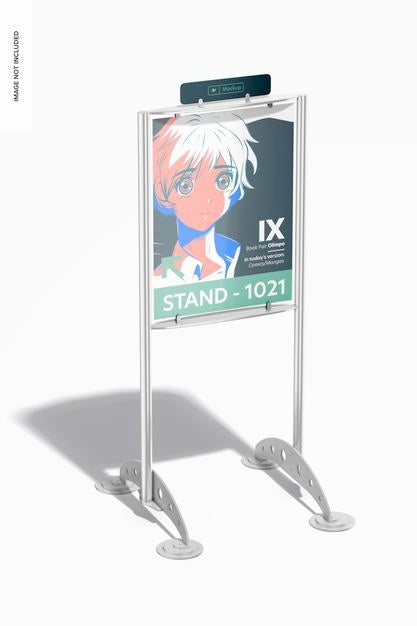 Double-Sided Display Stand Mockup Psd