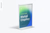 Double-Sided Poster Metal Desktop Display Mockup, Right View Psd