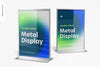 Double-Sided Poster Metal Desktop Displays Mockup Psd