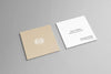 Double Sided Square Business Card Mockup Psd