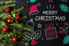 Draw With Christmas Theme Mock-Up Psd