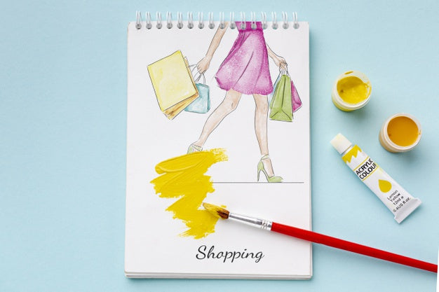 Drawing On Notebook On Table Psd