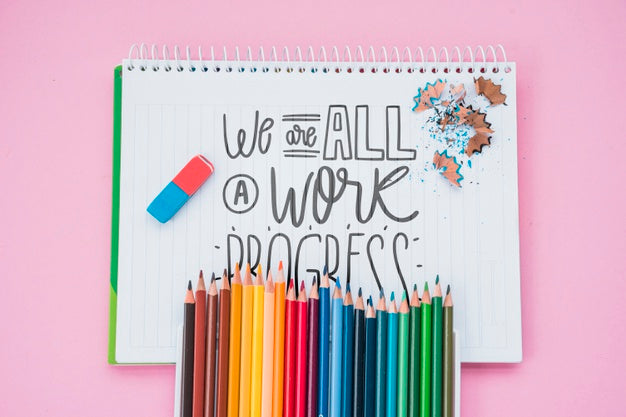 Drawing Tools On Table And Notebook Psd