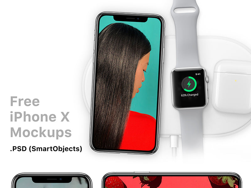iPhone X Mockup with Apple Watch