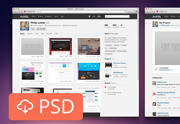 Dribbble Psd Mockup