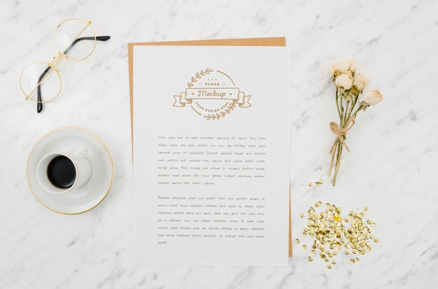 Dried Plant And Coffee Botanical Mock-Up Psd