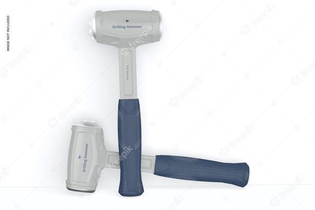 Drilling Hammers Mockup, Leaned Psd