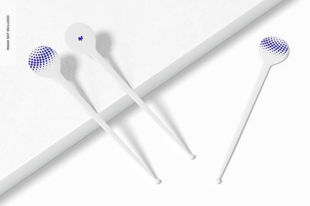 Drink Stirrers Mixers Mockup, Top View Psd