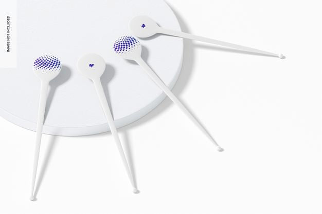 Drink Stirrers Mixers Set Mockup, Top View Psd