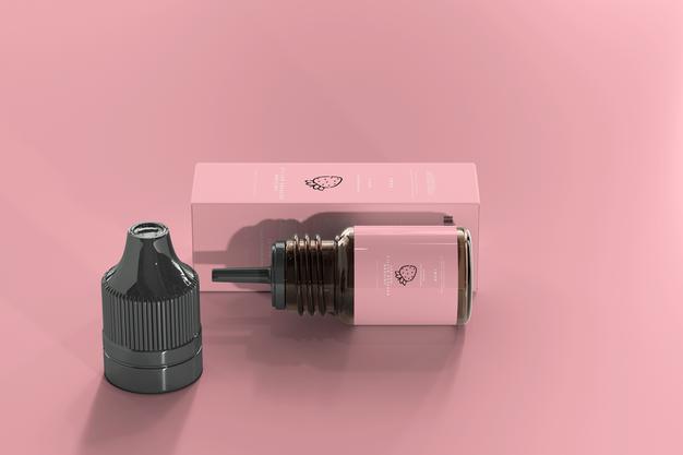 Dropper Bottle And Box Mockup Psd