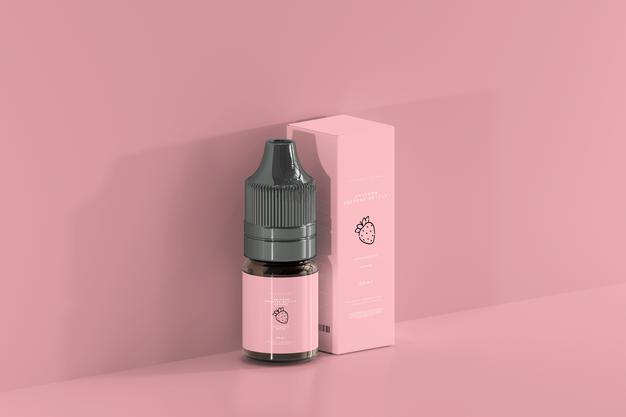 Dropper Bottle And Box Mockup Psd