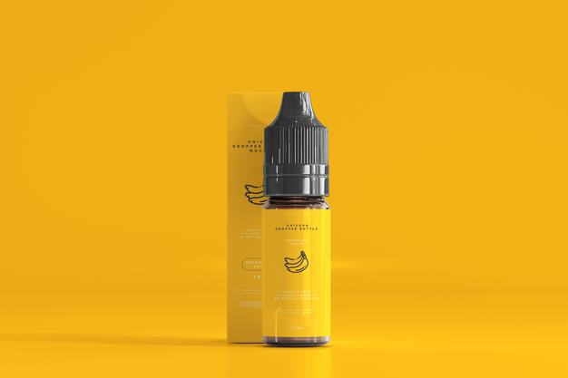 Dropper Bottle And Box Mockup Psd