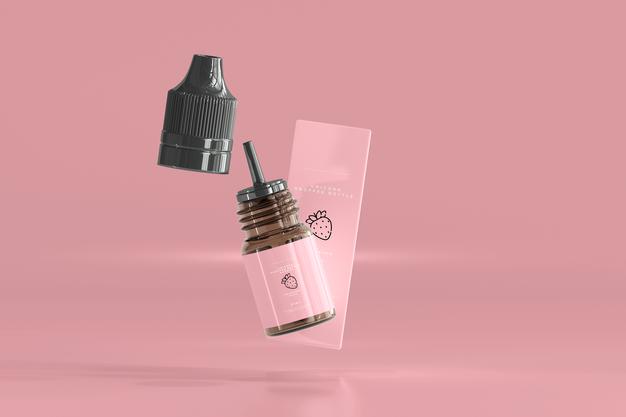 Dropper Bottle And Box Mockup Psd