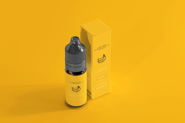 Dropper Bottle And Box Mockup Psd