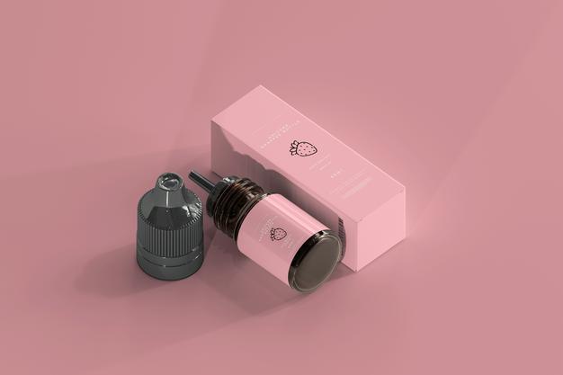 Dropper Bottle And Box Mockup Psd