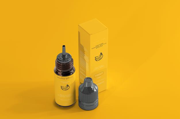 Dropper Bottle And Box Mockup Psd