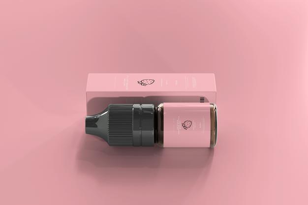 Dropper Bottle And Box Mockup Psd