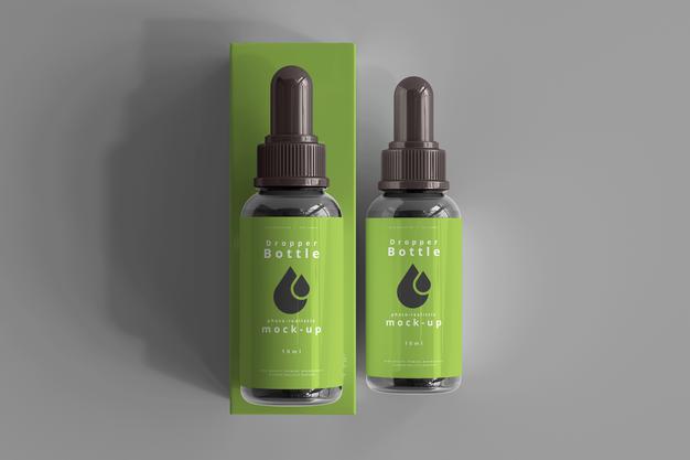 Dropper Bottle Mockup Box Psd