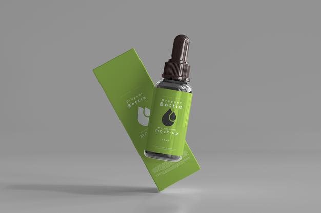Dropper Bottle Mockup Box Psd